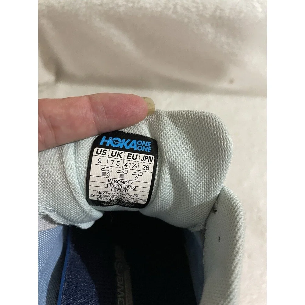 Size 9 - Hoka One One Bondi 7 Blue Fog Women’s